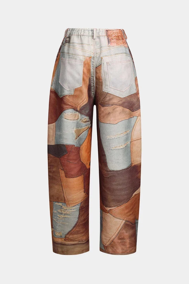 Nerea | Pantalón de Pierna Ancha con Bloques de Color