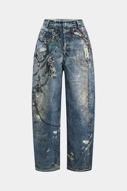 Nerea | Pantalón de Pierna Ancha con Bloques de Color