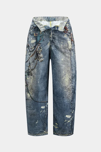 Nerea | Pantalón de Pierna Ancha con Bloques de Color
