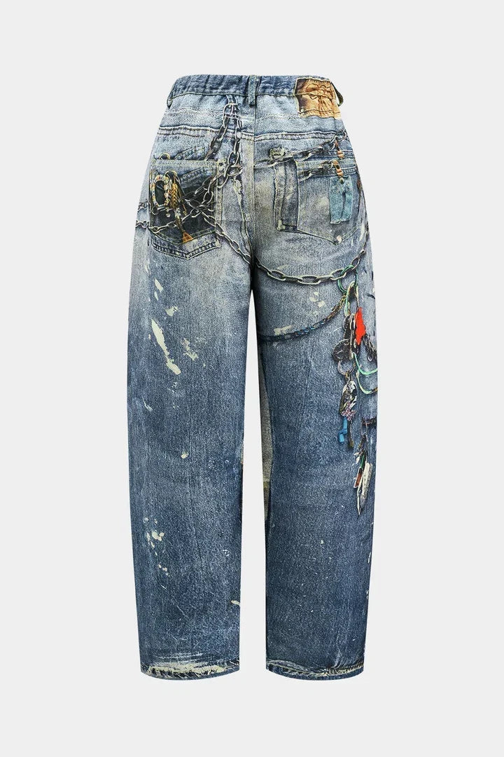 Nerea | Pantalón de Pierna Ancha con Bloques de Color