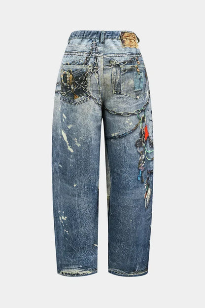 Nerea | Pantalón de Pierna Ancha con Bloques de Color